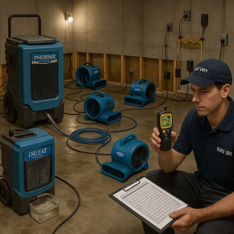 Structural Drying and Dehumidification process in Edgar, WI